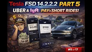 Tesla FSD 14.2.2.2 Part 5 &mdash; Uber Bonuses, Short Rides & Hard Decisions