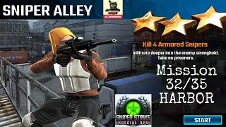 Sniper alley Campaign Zone 11 Harbor Rifle mission #32 sniper strike : special ops ( iOS & Android )