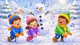 ❄️ Давайте слепим снеговика &ndash; двигайтесь, катайтесь и смейтесь! ⛄ Песенка с движениями для детей ...