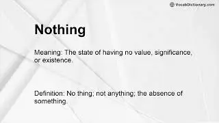 Nothing Meaning