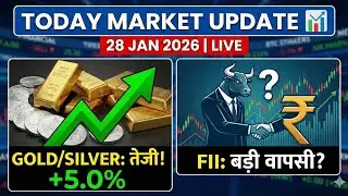 👉 Today Market Update 📊 | Gold&ndash;Silver Mein Tez Halchal 💰 | Kya FII Ki Badi Wapsi? 🔥| Dip research |