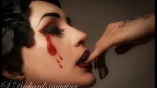 Blood drop fashion makeup tutorial