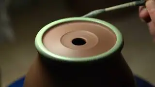 Chrome Green Terra Sigillata Brushed on Green Earthenware Foot Ring