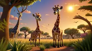 Two Baby Giraffes Stretch So High | Tall Animal Song for Kids | Nursery Rhymes and Baby Songs
