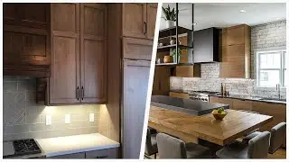 75 Kitchen With Brown Cabinets And Solid Surface Countertops Design Ideas You'll Love ⭐️