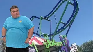 Fat Testing The Joker Rollercoaster at Six Flags Over Texas for Plus Size Riders