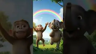 🌈 Baby Elephant & Monkey Turn Rainbow Colors! 🐘🐒😂