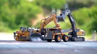 #0539 124 9CH RC Bulldozer Truck Car Crawler Type Alloy Shovel Engineering Forklift Heavy Excavator