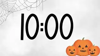 10 Minute Cute Halloween Pumpkin Timer (Spooky Synth Tones at End)