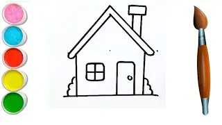House Drawing for beginners | House drawing easy | Coloring painting Toddlers | Kids Drawing #house