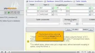 How to create a table in a database with phpMyAdmin by VodaHost web hosting