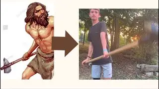 Making a stone caveman club and testing it