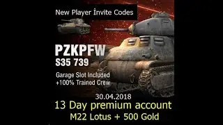 2018 Wot İnvite Codes # Free Pz Kpfw S35 739 (f)