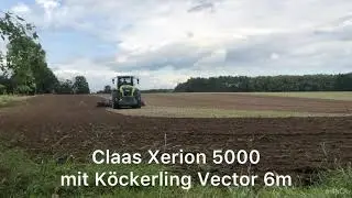 Claas Xerion 5000 mit K&ouml;ckerling Vector 6m Grubber | Saatbettvorbereitung 2020