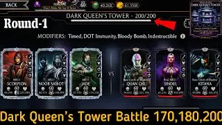 Dark Queen&rsquo;s Non Fatal Tower Bosses Battle 170,190,200 Fight + Reward | MK Mobile