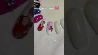 Bow nails🎀#nails #nailart #bownails #bownailart #simplenails #shorts #viralshorts #beauty #trending