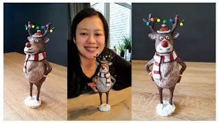 Making Rudolph with Air Dry Clay | Handmade Christmas Home Decor