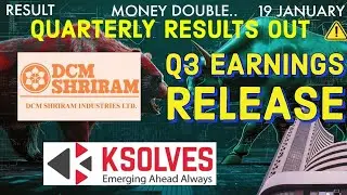 DCM SHRIRAM, KSOLVES Q3 Result Out Quarterly Result Out Earning Release #zeebusiness #anilsinghvi