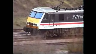 Electric locomotive selection on the WCML at Nettle Hill in 1993