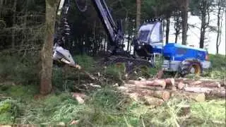 Rottne H14B harvester working in Scotland