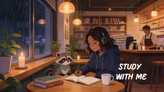 Study with Me at a Rainy Caf&eacute; | 1 Hour Peaceful Ambiance
