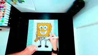 Coloring SpongeBob SquarePants with Relaxing Music For Stress Relief ASMR RAIN 4K HDR HLG #asmrrain