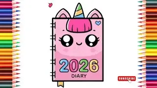 How to draw a Unicorn Dairy | Easy Drawing and Colouring for Kids 