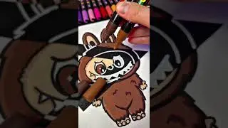 🖌️🌈 Labubu Posca Marker Drawing ✨ | Cute Character Art | Relaxing Cartoon Sketch #shorts #drawing