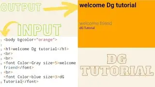 HTML Background colour create web page || Background color example html || Dg Tutorial