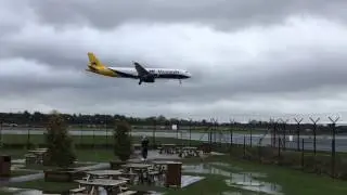 Planes 'Going Around' & Landing in very strong winds at Manchester Airport (Storm Doris)