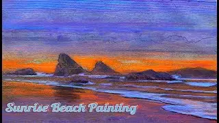 Sunrise Beach Painting  How to Paint Sea Landscape #landscapepaintings   #seapainting