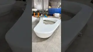 Production of Fiberglass Waiting Bench Combined with Flower Pot #factory #interior #pot #frp #bench