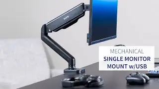 STAND-V001OU Mechanical Arm Single Monitor Desk Mount with USB by VIVO