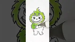 Reverse play ⏯️ Grinch + Labubu drawing for kids #shorts #kids #labubu #grinch #cartoon #kidstv