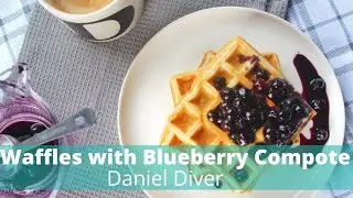 Breakfast Waffles with Blueberry Compote