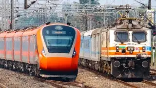 🔥130 KMPH Premium Trains at High Speed | Vande Bharat - Rajdhani - Shatabdi Exp| Fastest Train Video