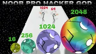 Amazing Gameplay 😍|NOOB VS PRO VS HACKER VS GOD in Stickman Ball 2048