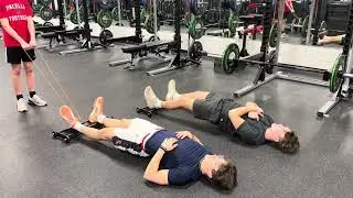 Leg Curls on Hamstring Roller Machine