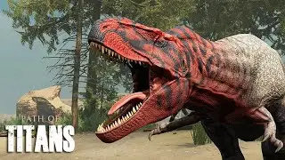 Ca&ccedil;ada Realista  - Daspletossauros ca&ccedil;ando Eotriceratops  - Path of Titans