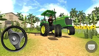 Indian tractor driving 3d || new John Deere tractor 🚜#tractor 