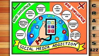 Social Media Addiction Drawing | Social Media Loss Drawing | Bad and Good Effects of Social Media