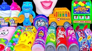 ASMR RAINBOW CANDY 다양한 캔디 먹방 JACKPOT SHARK ICE CREAM SPICY CANDY 잭팟 상어 아이스크림 매운 사탕 EATING MUKBANG