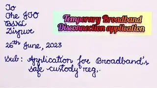 Application for broadband safe custody| temporary FTTH/broadband discontinue letter