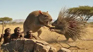 Life Million Years Ago | Caveman Battles a Giant Rat to Save a Porcupine