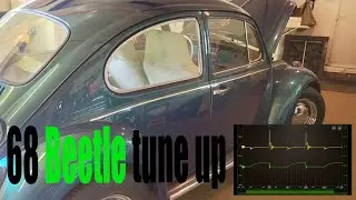 68 VW Beetle tune up, plus using a budget automotive oscilloscope to measure point dwell & secondary