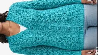 Ladies cardigan knitting design 
