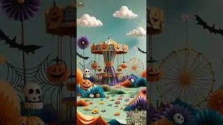 Fantasy Halloween Paper World &ndash; Origami Carousel, Pumpkins, and Ferris Wheel #ghost #halloween #cute