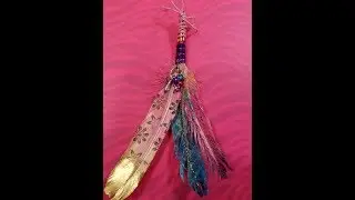 Boho Feather Tassels! Colorful Feathers, Embossed, Mono Printed, Charms!