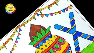 Navratri Drawing Easy | Drawing For Dusshera | Indian Festival Drawing Easy |Happy Navratri Drawing