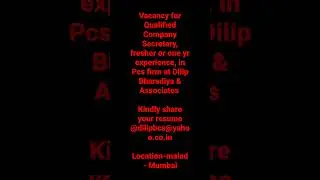 Company Secretary Vacancy Mumbai #csjobs #companysecretary